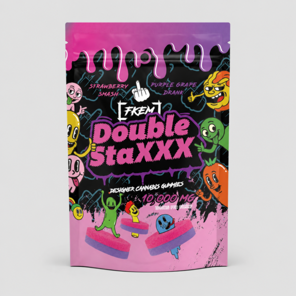FKEM | Gummies | Double Staxx | Strawberry Smash + Purple Grape Drank